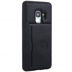 „Kickstand“ Card Holder apvalks - melns (Galaxy S9)