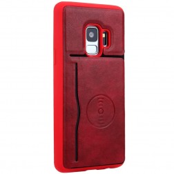„Kickstand“ Card Holder apvalks - sarkans (Galaxy S9)