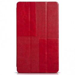 „HOCO“ Crystal atvēramais ādas futrālis - sarkans (Galaxy Tab S 8.4)