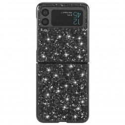 „Shine“ Glittery plastmasas apvalks - melns (Galaxy Z Flip3)