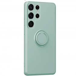 "Dechen" Ring Kickstand cieta silikona (TPU) apvalks - piparmētru (Galaxy S25 Ultra)