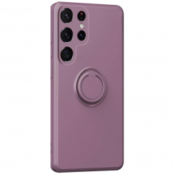 "Dechen" Ring Kickstand cieta silikona (TPU) apvalks - violets (Galaxy S25 Ultra)