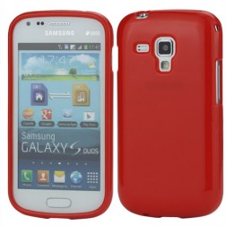 Cieta silikona futrālis - sarkans (Galaxy S Duos / Trend)