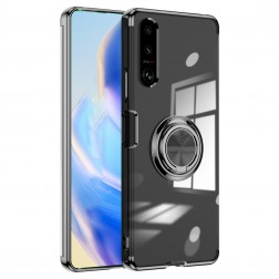 „Fashion“ Kickstand cieta silikona (TPU) apvalks - dzidrs / melns (Xperia 1 VI)