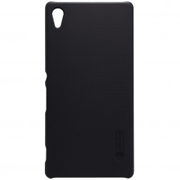 „Nillkin“ Frosted Shield apvalks - melns + ekrāna aizsargplēve (Xperia Z3+ )