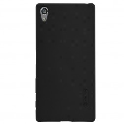 „Nillkin“ Frosted Shield apvalks - melns + ekrāna aizsargplēve (Xperia Z5 Premium)