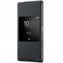 „Sony“ Style Cover Window atvērams maciņš - melns (Xperia Z5 Premium)