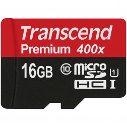 „Transcend“ Premium 400x MicroSD atmiņas karte - 16 Gb (10 Klase)