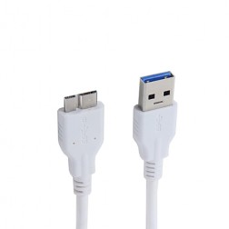 Micro USB 3.0 vads - balts (1 m.)