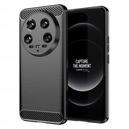 "Carbon" cieta silikona (TPU) apvalks - melns (Xiaomi 14 Ultra)