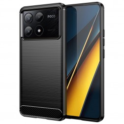"Carbon" cieta silikona (TPU) apvalks - melns (Poco X6 Pro 5G / Redmi K70E)