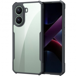 "XUNDD" cieta silikona (TPU) akrils apvalks - dzidrs / melns (Poco X7 Pro 5G)
