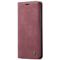 "CaseMe" Retro solīds atvēramais ādas maciņš - bordo (Redmi Note 14 Pro 5G / Note 14 Pro+ 5G / Poco X7 5G)
