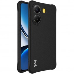 "Imak" pastiprinātas aizsardzības cieta silikona matēta (TPU) apvalks - melns (Poco X7 Pro 5G / Redmi Turbo 4 5G)