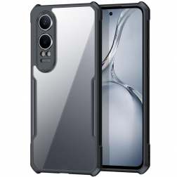 "XUNDD" cieta silikona (TPU) akrils apvalks - dzidrs / melns (OnePlus Nord CE4 Lite 5G)