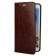 „Faux Leather“ solīds atvēramais ādas maciņš - tumši brūns (Galaxy S6 Edge+)