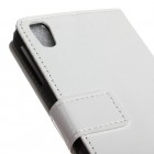 Alcatel Idol 4 atvēramais ādas balts maciņš (maks)