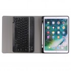 Apple iPad 10.2" 2019 (iPad Pro 10.5, Apple iPad Air 2019) ādas atvēramais melns futrālis ar bluetooth tastatūra