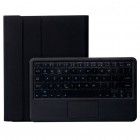 Apple iPad 9.7" 2017 (iPad 9.7" 2018) ādas atvēramais melns futrālis ar bluetooth tastatūra