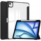 Apple iPad Air 13 (2024, M2) (modeļiem: A2903, A2904) „Deluxe“ atvēramais melns maciņš