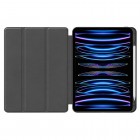 Apple iPad Pro 11" (2024, 5-tās paaudzes, M4, A2837, A3006) atvēramais melns maciņš - maks ar vietu, kur ielikt stylus