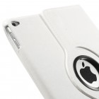 Apple iPad Air 2 solīds atvēramais balts ādas futrālis (360°) - statīvs