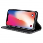 Apple iPhone 11 Solīds melns ādas atvērams maciņš