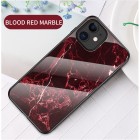 Apple iPhone 12 Mini „Marble“ cieta silikona (TPU) melns / sarkans apvalks