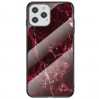 Apple iPhone 12 (12 Pro) „Marble“ cieta silikona (TPU) melns / sarkans apvalks