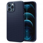 Apple iPhone 12 Pro Max „Spigen“ Liquid Air zils cieta silikona apvalks