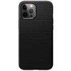 Apple iPhone 12 Pro Max „Spigen“ Liquid Air melns cieta silikona apvalks 