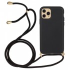 Apple iPhone 12 (12 Pro) Strap cieta silikona (TPU) melns apvalks
