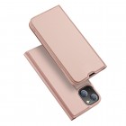 Apple iPhone 13 Mini „Dux Ducis“ Skin sērijas rozs ādas atvērams maciņš