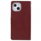 Mercury Blue Moon Apple iPhone 13 Mini atvērams bordo ādas maciņš - maks