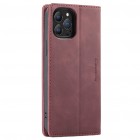 Apple iPhone 13 Pro CaseMe Retro solīds atvēramais ādas bordo maciņš - maks