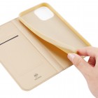 Apple iPhone 13 Pro „Dux Ducis“ Skin sērijas zelta ādas atvērams maciņš