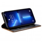 Apple iPhone 13 Pro Max „CaseMe“ Leather solīds atvēramais ādas brūns maciņš - maks