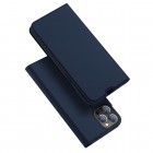 Apple iPhone 13 Pro Max „Dux Ducis“ Skin sērijas zils ādas atvērams maciņš