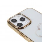 Apple iPhone 13 Pro Max elegants Kingxbar Crystal Love Swarovski dzidrs (caurspīdīgs) zelta plastmasas apvalks ar kristāliem