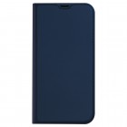 Apple iPhone 14 „Dux Ducis“ Skin sērijas tumši zils ādas atvērams maciņš