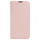 Apple iPhone 14 „Dux Ducis“ Skin sērijas rozs ādas atvērams maciņš