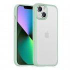 Apple iPhone 14 elegants „IPAKY“ Rubberized dzidrs (caurspīdīgs) silikona apvalks (apmales zaļā krāsā)