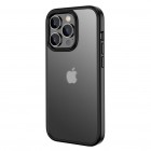 Apple iPhone 14 Pro elegants „IPAKY“ Rubberized dzidrs (caurspīdīgs) silikona apvalks (apmales melnā krāsā)