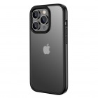 Apple iPhone 14 Pro Max elegants „IPAKY“ Rubberized dzidrs (caurspīdīgs) silikona apvalks (apmales melnā krāsā)