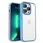 Apple iPhone 14 Pro Max elegants „IPAKY“ Rubberized dzidrs (caurspīdīgs) silikona apvalks (apmales gaiši zilā krāsā)
