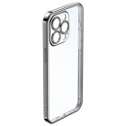 Apple iPhone 14 Pro Max elegants „ROCK“ dzidrs (caurspīdīgs) silikona apvalks (apmales melnā krāsā)