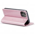 Apple iPhone 15 „CaseMe“ Leather solīds atvēramais ādas rozs maciņš - maks