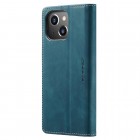 Apple iPhone 15 CaseMe Retro solīds atvēramais ādas zaļš maciņš - maks