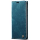 Apple iPhone 16e CaseMe Retro solīds atvēramais ādas zaļš maciņš - maks