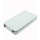 Apple iPhone 4S klasisks „Melkco“ vertikāli atvēramais ādas balts maciņš